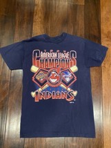 1995 Cleveland Indians American League champions t shirt blue M - £31.64 GBP
