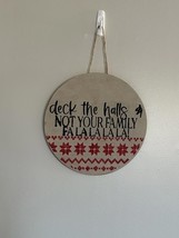 Round Wooden Christmas Wall Decoration with Festive Quote - $214.78 MXN Round Wooden Christmas Wall Decoration with Festive Quote - $214.78 MXN