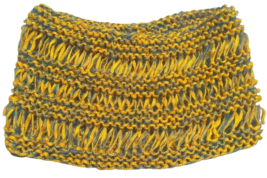 Hand Knit Infinity Scarf Goldenrod Yellow Blue Green Cowl Neck Warmer Wr... - £22.85 GBP