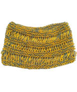 Hand Knit Infinity Scarf Goldenrod Yellow Blue Green Cowl Neck Warmer Wr... - $30.37