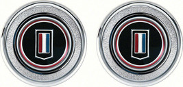 OER Red/White/Blue Interior Door Panel Emblem Set 1974-1979 Chevrolet Ca... - £79.67 GBP