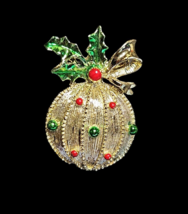 Vintage Gerrys Gold Tone Christmas Ornament Holiday Brooch Pin - $26.75