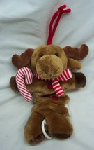 Vintage 1989 Holiday Christmas Moose Musical Pull 10&quot; Plush Stuffed Animal Toy - £19.41 GBP