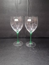 2 Crystal D’Arques-Durand Jase Green Stem 8 oz Wine Water Glasses 8 1/8”... - $575.46 MXN
