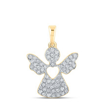 10kt Yellow Gold Womens Round Diamond Angel Pendant 1/3 Cttw - £440.28 GBP