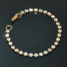 Vintage rhinestone tennis bracelet bangle cuff clamper jewelry - $9.89