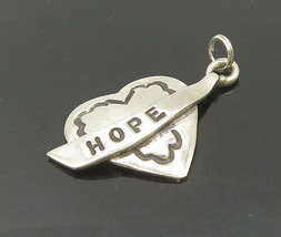 925 Sterling Silver - Shiny Hope Etched Petite Love Heart Pendant - PT14485 - £24.90 GBP
