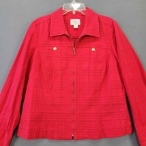 Christopher Banks Jacket Womens Size S Red Stretch Preppy Retro Full Zip Classic - £9.17 GBP