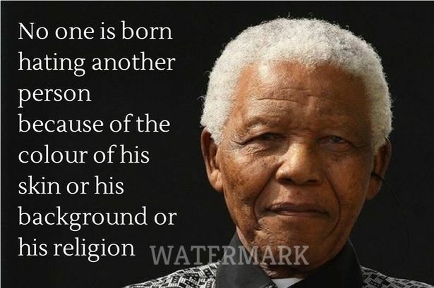NELSON MANDELA &quot;NO ONE IS BORN HATING ANOTHER&quot; QUOTE PUBLICITY PHOTO 8X10 - $9.89