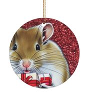 Gerbil Christmas Ornament, Gerbil Ornament, Gerbil Decor for Gerbil Mom, Red Spa - £11.95 GBP