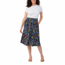 Leota Ladies&#39; Size XXL Flare Skirt, Black Floral Bouquet - £15.17 GBP