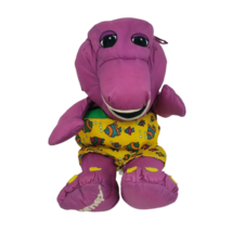 12&quot; Vintage Playskool Water Pals Barney Purple Dinosaur Stuffed Animal Plush Toy - £21.67 GBP