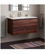 New Hickory Brown 40&quot; Kiah Wall-Mount Double Vanity, 480832 by Signature... - $19,571.70 MXN