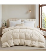 Unikome Goose Feather Down Comforter - All Season, Full/Queen, Cream,88&quot;... - $92.99