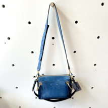 Chloe Blue Patent Leather &amp; Gold Hardware Roy Shoulder Purse Bag 0412EM - £256.80 GBP