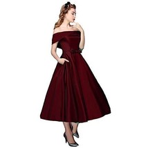 Off The Shoulder Short Beaded Formal Prom Homecoming Dresses Burgundy US 2 - $66.32