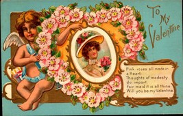 Valentine POSTCARD- &quot;To My Valentine&quot; -EMBOSSED 1909 POSTCARD- Bkc - £4.77 GBP