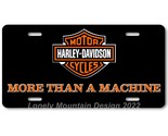 Harley Davidson Inspired Art on Black FLAT Aluminum Novelty License Tag ... - £14.11 GBP