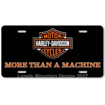 Harley Davidson Inspired Art on Black FLAT Aluminum Novelty License Tag Plate - £14.38 GBP