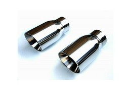 Yonaka 3.5&quot; Yonaka Pair Stainless Steel 15 Degree Angled Cut Rolled Exhaust Tips - £93.89 GBP