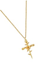 Gold Birth Flower Cross Necklace for Women 12 Faith - $841.03 MXN