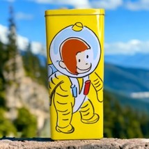 Curious George Astronaut Tin W/ Lid VTG 1998 RARE Illustrated PBS Kids Cartoon - £7.16 GBP