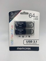 Memorex 64GB Gigabit 2 Pack Usb 3.1 Usb Flash Drive - Black - £9.61 GBP