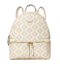 New Kate Spade Spade Flower Coated Canvas Medium Backpack Parchment Multi - £138.77 GBP