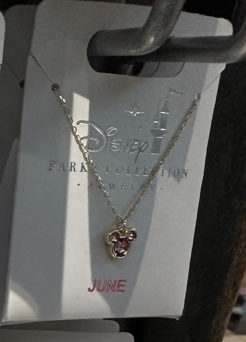 Primary image for Disney Parks Mickey Mouse Lt Amethyst June Faux Birthstone Necklace Silver Color