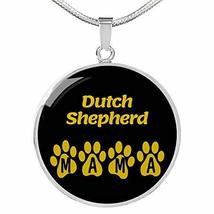 Dutch Shepherd Mama Circle Necklace Engraved 18k Gold 18-22&quot; Dog Owner Lover Jew - £54.45 GBP