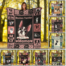 Funny Boston Terrier Dog Fleece Blankets Gift Cute Dog Lover Collection Blanket - £45.85 GBP+