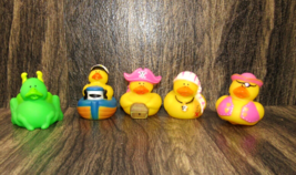 5 Pirate Theme Rubber Ducks Mini Cake Topper Bath Pool Tub Toy Lot Sailor Dragon - £6.22 GBP