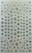Nail Art 3D Decal Stickers silver snowflake chain F282S - £2.79 GBP