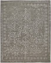 10' X 14' Gray Taupe And Silver Wool Floral Tufted Handmade Distressed Area Rug - €2.502,97 EUR