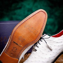 Criss Genuine Ostrich Quill Oxford Dress Shoes White image 13