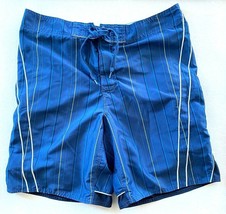 Joe Boxer Striped Board Shorts-Mens Sz 34-Blue-Tie-Swimming Trunks Swim Suit - £14.88 GBP