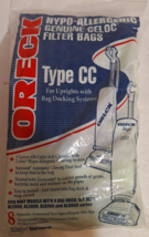 8-Pack Oreck Cc Hypo-Allergenic Celoc Vacuum Filter Bags Cc - CCPK8DW New - £9.47 GBP