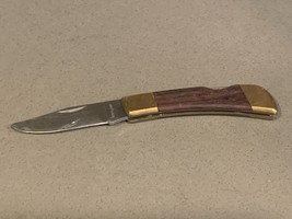 Vintage Kershaw 2650 Folding Lockback Pocket Knife KAI Japan Wood Handles 1980&#39;s - £26.56 GBP