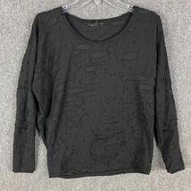 Rock &amp; Republic Top Women&#39;s Small Long Sleeve 100% Polyester Black S - $16.73 CAD