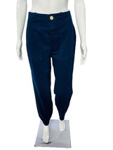 Pantalon femme Doen NWOT taille haute en coton bleu poches coniques pant... - $170.64