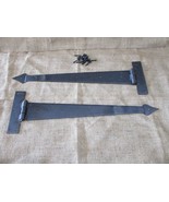 2 LARGE Strap T Hinges 18&quot; Tee Hand Forged In Fire Barn Rustic Door Iron... - £46.85 GBP