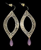 New Roberta Chiarella Dangle Drop Earrings - Made w/ Swarovski Elements Purple image 5