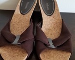 Style &amp; Co. Katya ~ Brown ~  Women&#39;s Size 8.5 Slip On Sandals ~ 2.75&quot; We... - $26.18