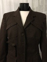 Worth Women&#39;s Blazer New York Brown 6 Pocket Safari Blazer Size 10 NWOT $380 - £102.08 GBP