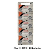 Maxell LR1130 Alkaline 1.5 Volt Battery Hologram (20 Batteries) AG10 - £12.11 GBP