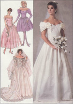 Misses Off Shoulder Bride Bridesmaid Wedding Dress Gown Train Sew Pattern S14 - £7.95 GBP