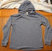 Marine Layer Mens Hoodie Medium Grey Stripe Adult Base Sweater Sweatshirt - £22.99 GBP