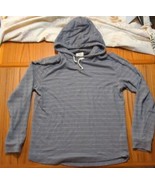 Marine Layer Mens Hoodie Medium Grey Stripe Adult Base Sweater Sweatshirt - £22.83 GBP