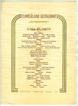 Cumberland French Restaurant Menu 1936 Cumberland Hotel London England - £60.65 GBP