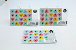 Starbucks Coffee 2014 Gift Card Happy Valentines Day Heart Zero Balance Set of 3 - £11.54 GBP